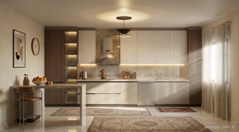 U mutfak render'ı