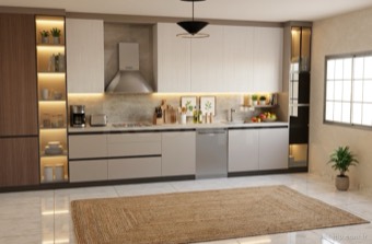 Vitrinli mutfak render'ı